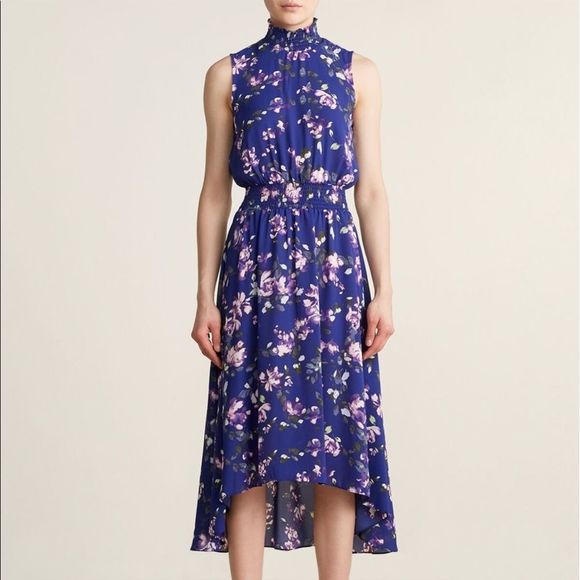 Nannette Lepore Purple Floral Maxi High-low - Picture 1 of 12